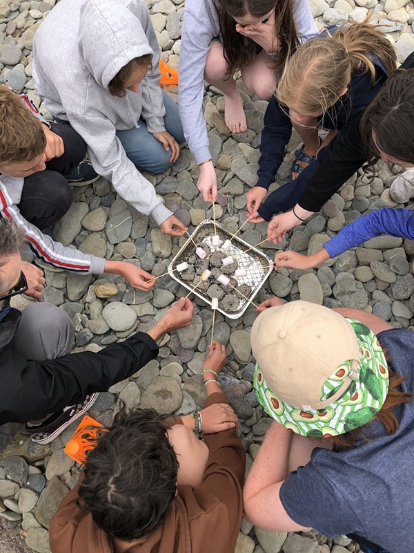 roasting marshmallows